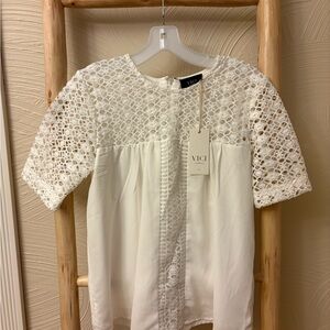 Vici Cream Lace Detail Top